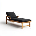 Bain de soleil de jardin noir et naturel 200 x 70 x 75 cm en acacia massif rectangulaire avec coussins