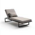 Bain de soleil inclinable gris avec coussins en polyester et structure en aluminium 200 x 70 x 30 cm