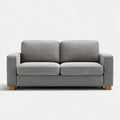 Canapé 2 places gris en polyester avec pieds en bois massif 160 x 85 x 85 cm